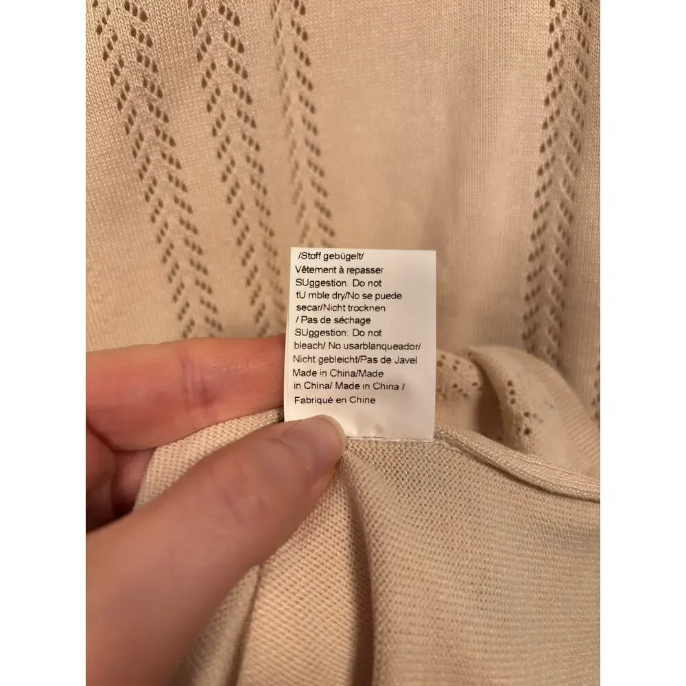 COOFANDY Polo Shirt Mens Small Tan Knit Button Down Short Sleeve Viscose NWT